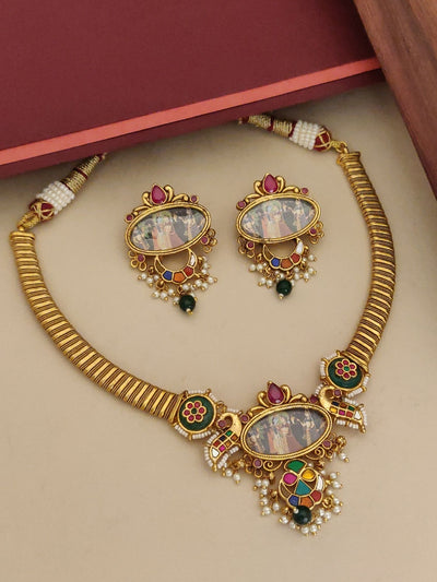 Abdesigns Jewellery Royal Imitation Southindian Temple Necklace Set