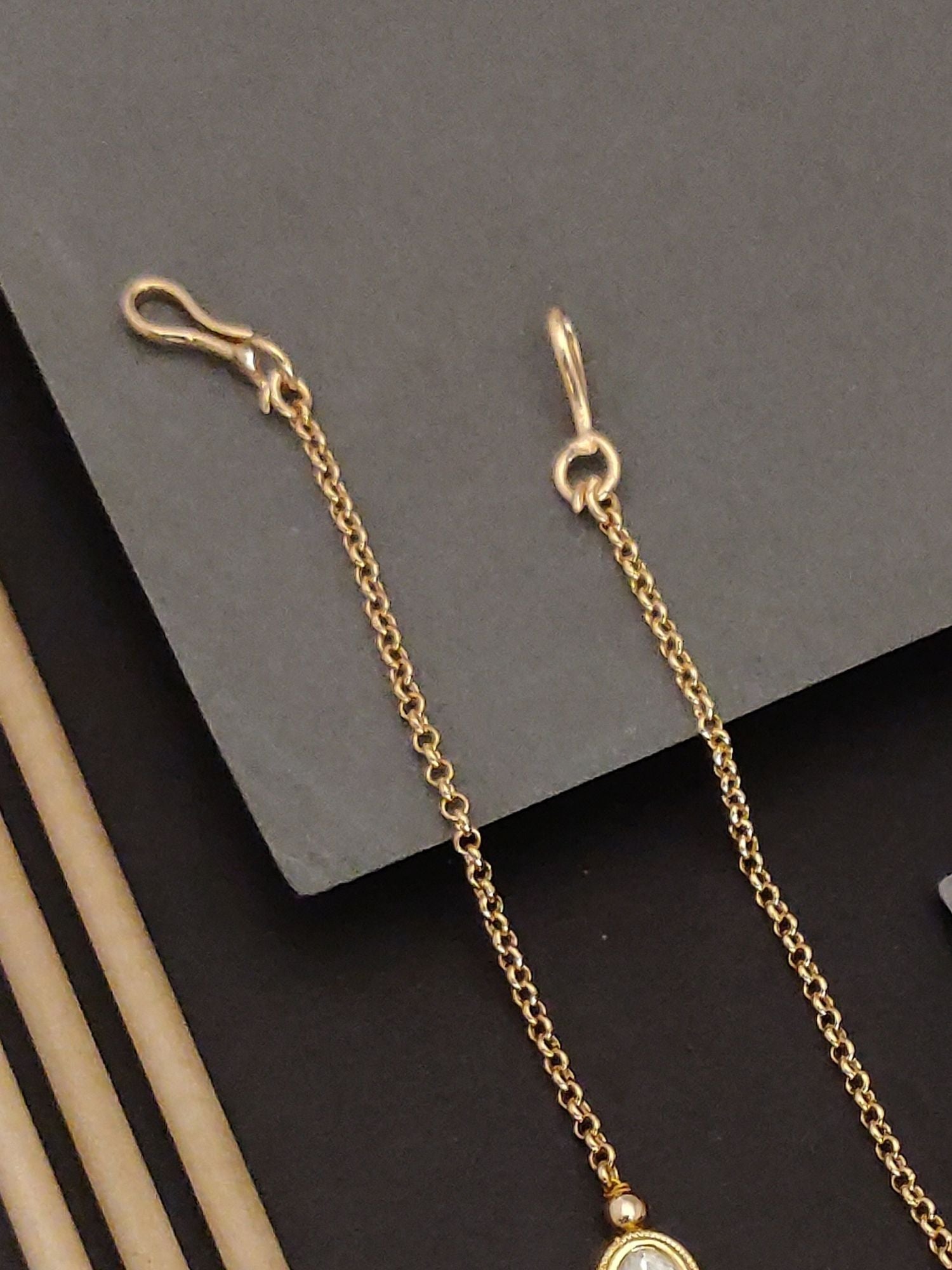 Set of 2 Gold Plated Polki Maangtikka Combo with intricate design for traditional occasions