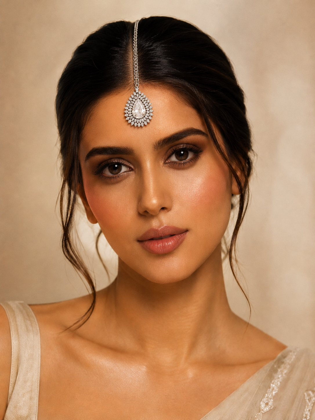 Abdesigns Wedding Gold Drop CZ Maangtikka