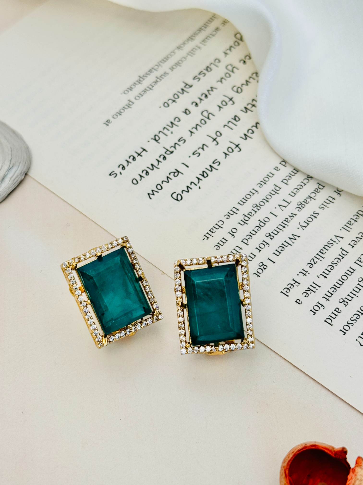 Sophisticated Gold Plated Polki Bridal Necklace featuring large rectangular green gemstone centerpiece