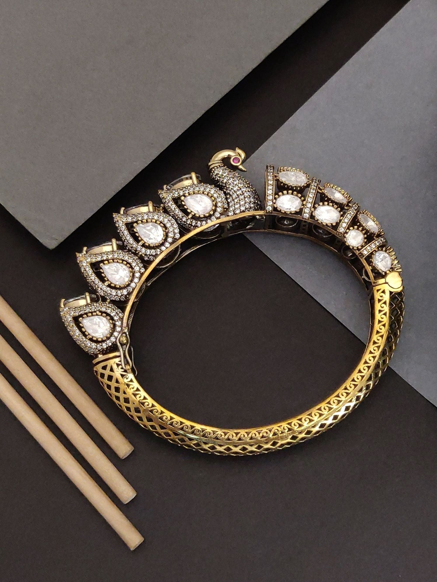 Victorian Polki Bracelet by Abdesignsjewellery featuring intricate design and sparkling gemstones