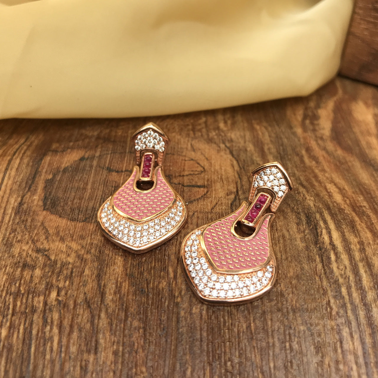 Rose Gold American Diamond Earrings