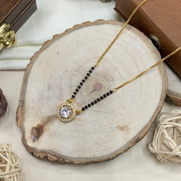 Attractive AD Round Stone Mangalsutra - Abdesignsjewellery