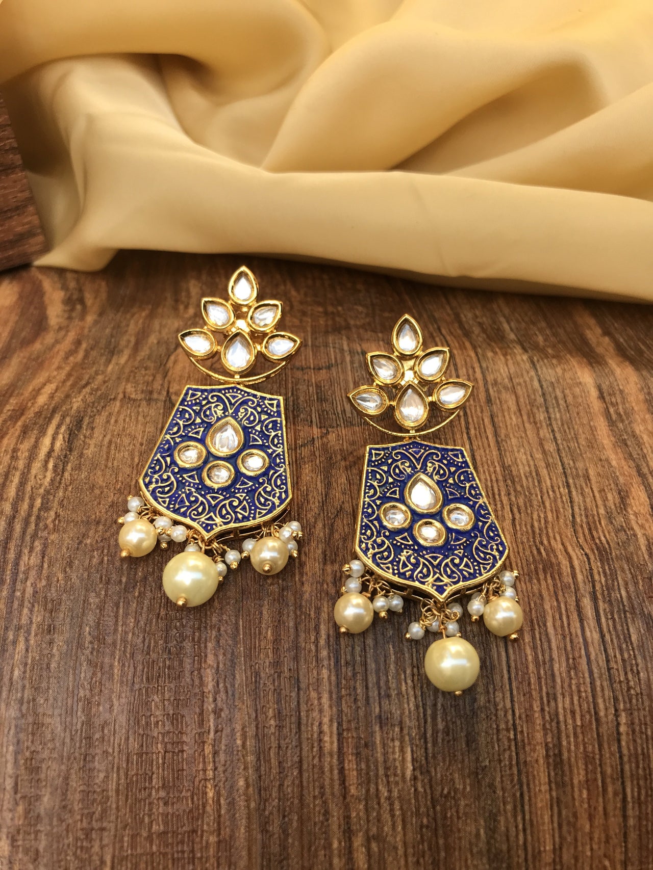 Traditional Gold Plated Pearl Drops Earring