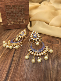 Thumbnail for Beautiful Chand Bali Purple Meenakari Earrings - Abdesignsjewellery