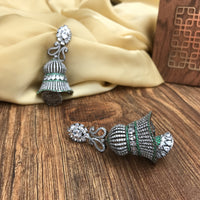 Thumbnail for Silver Antique Designer Jhumka Earrings