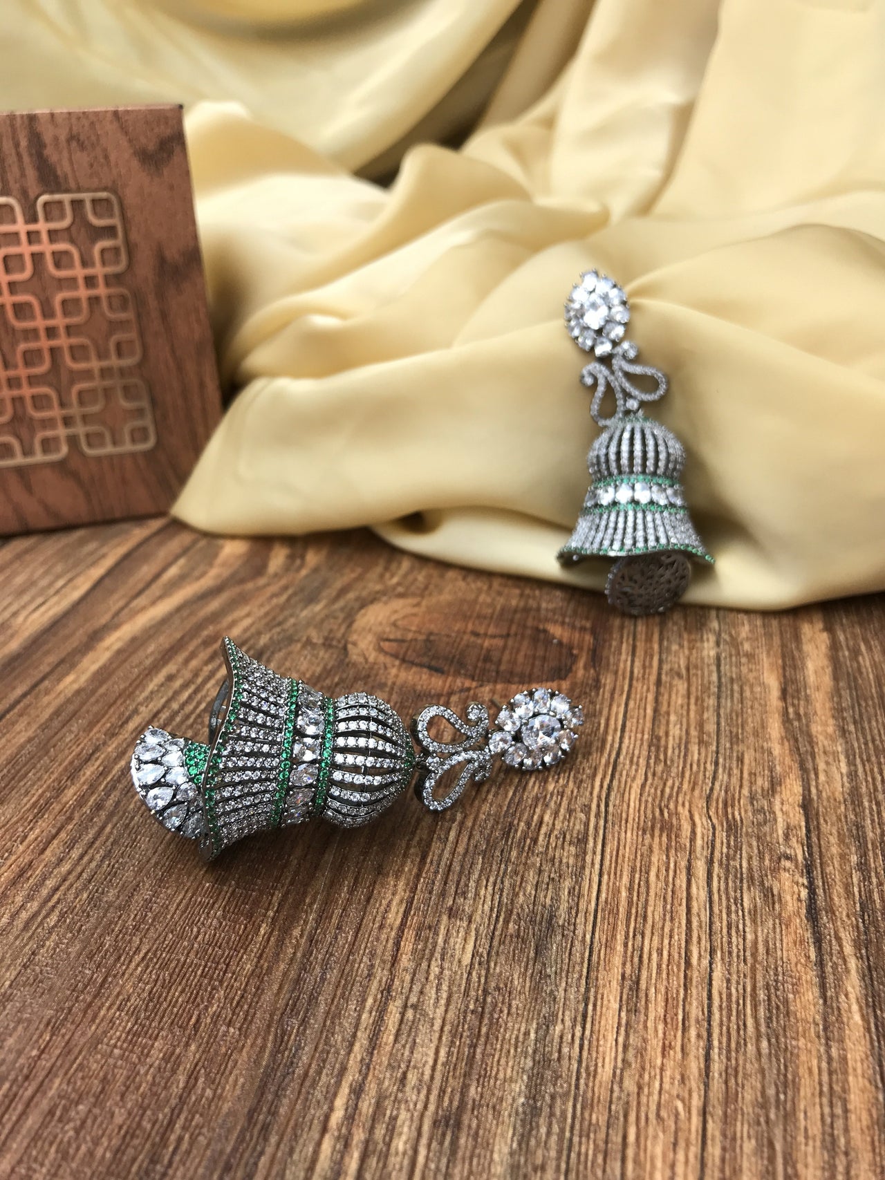 Silver Antique Designer Jhumka Earrings