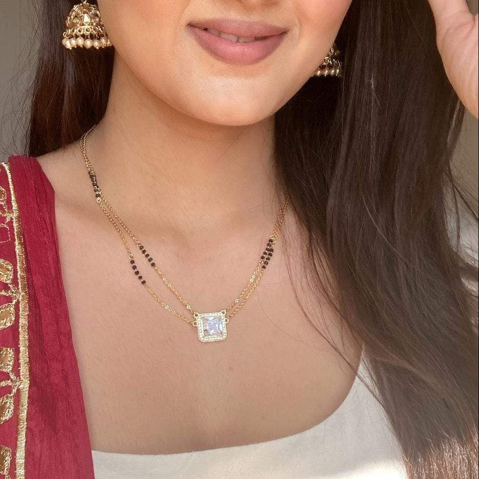 Sumati Singh Inspired From Kismat Ki Lakeeron Se Oversized American Diamond Mangalsutra - Abdesignsjewellery