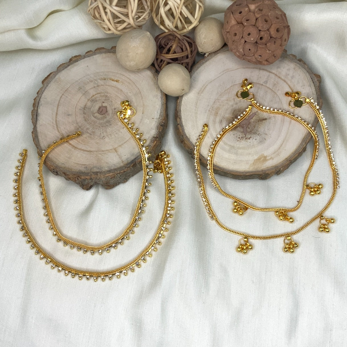 Gorgeous Dailywear Gold Plated Anklets Combo
