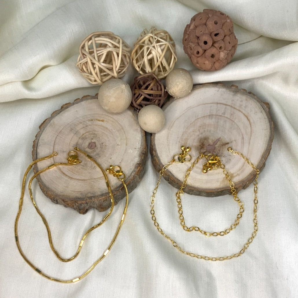 Beautiful Golden Anklet Combo - Abdesignsjewellery