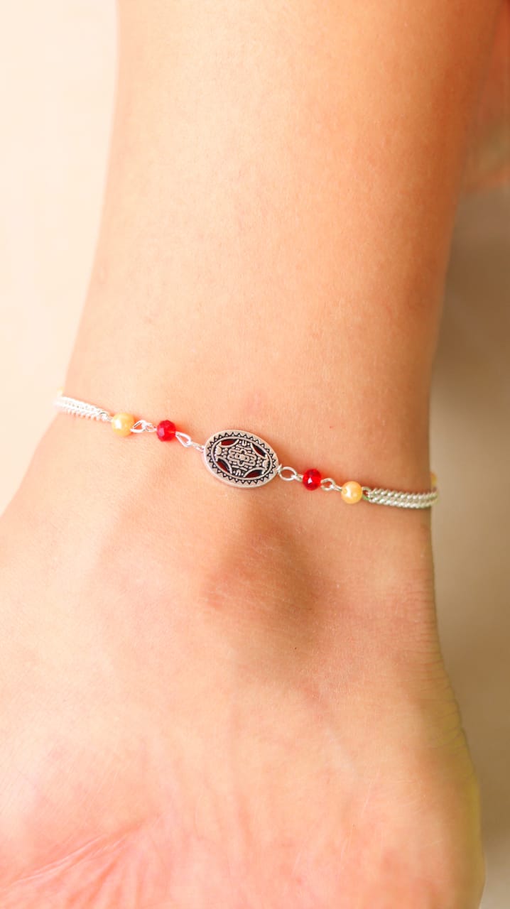 Heritage Round Silver Women Anklets - Abdesignsjewellery