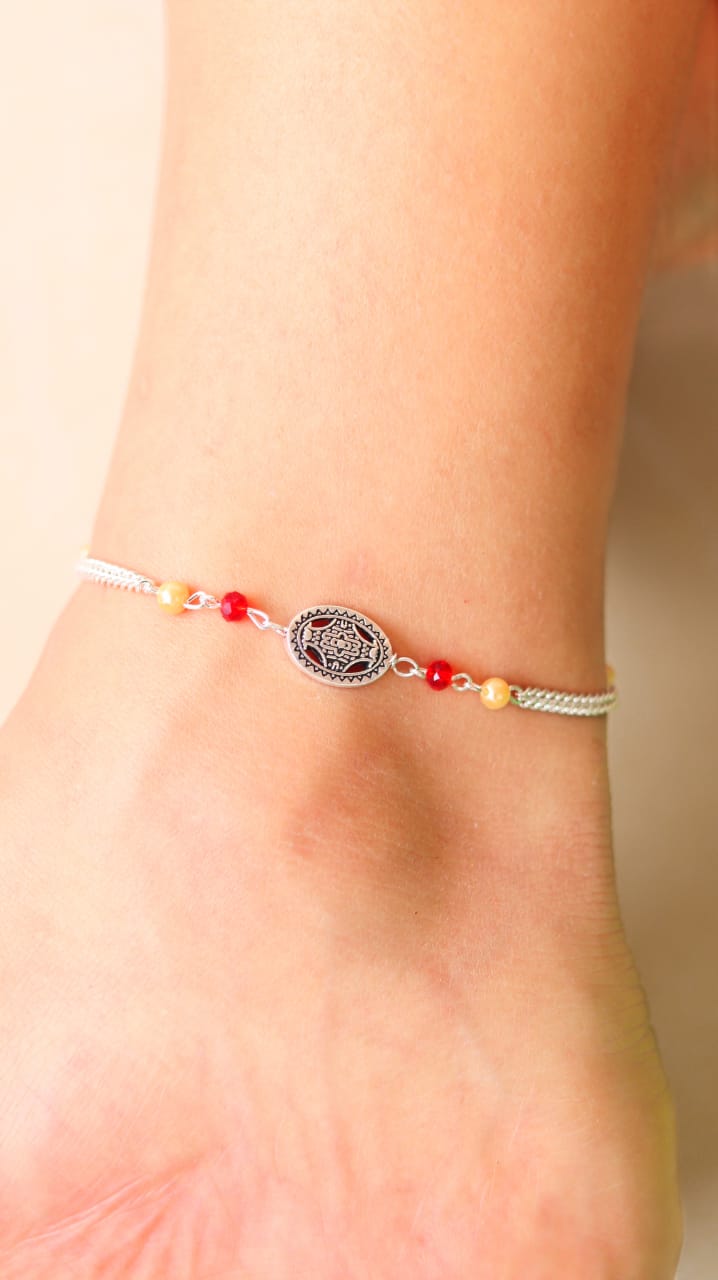 Heritage Round Silver Women Anklets