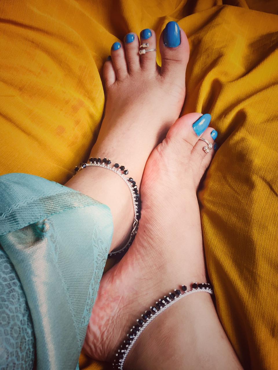 BlackBeads Anklet Toe Rings Combo Jewellery - Abdesignsjewellery