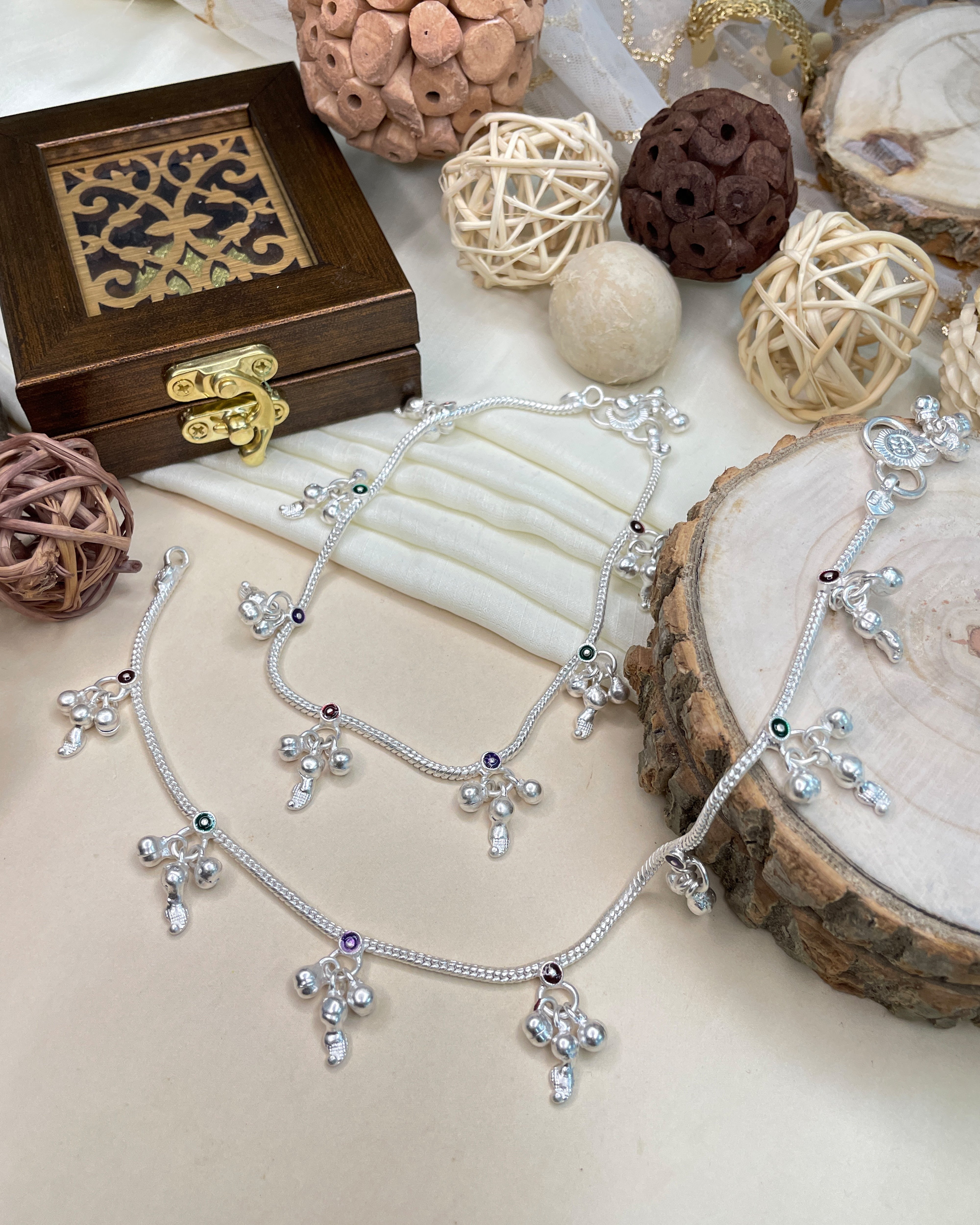 High Quality Gungru Silver Plated Anklet