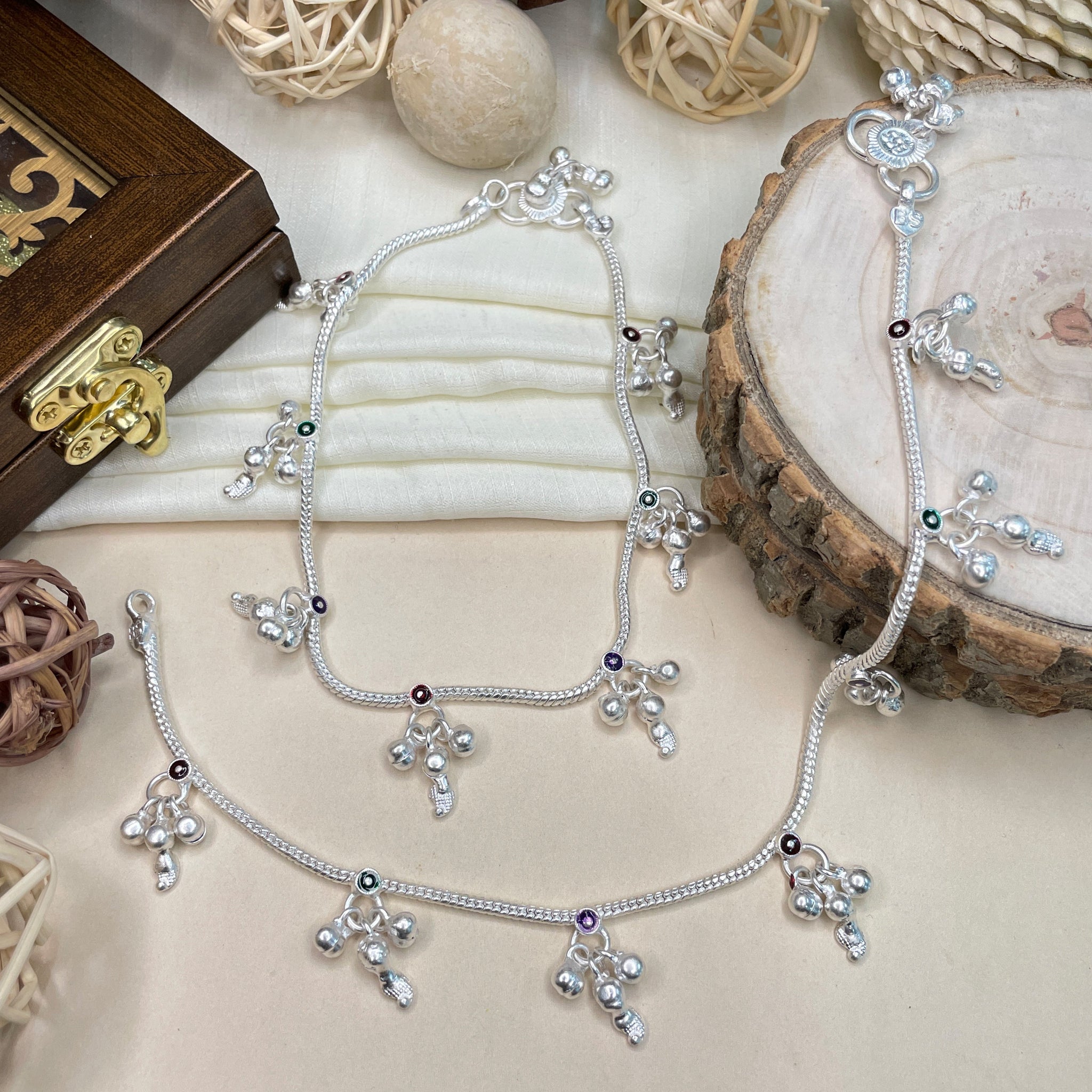 High Quality Gungru Silver Plated Anklet