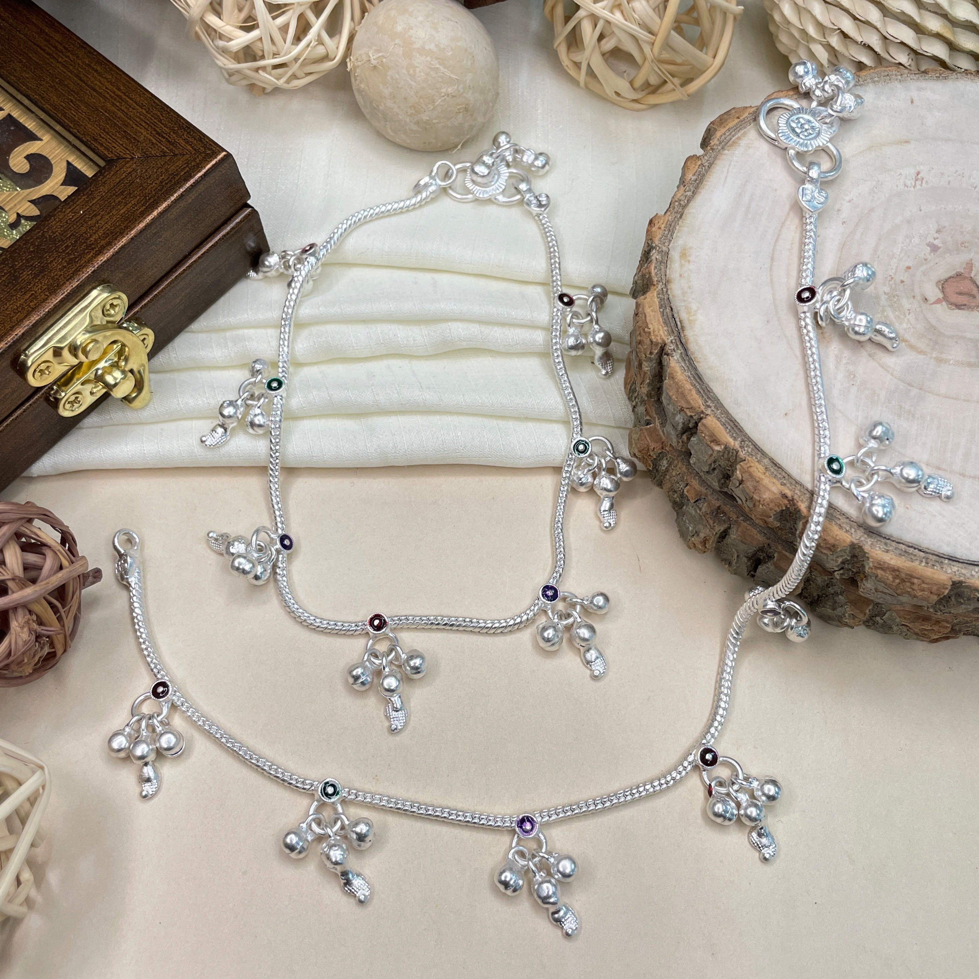 High Quality Gungru Silver Plated Anklet