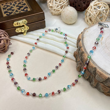 Multi Bead Silver Plated Anklet - Abdesignsjewellery