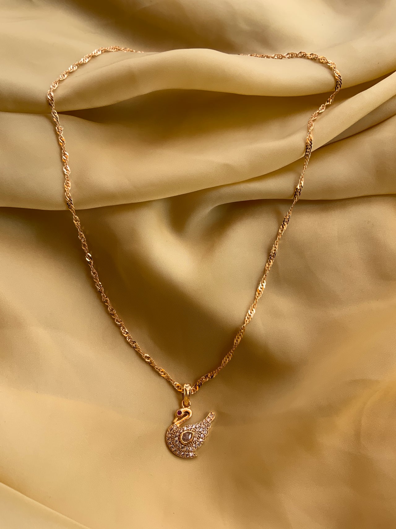 Bird Floret Initial Gold Pendant | SEHGAL GOLD ORNAMENTS PVT. LTD.