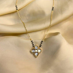 Appealing White Flower Polki Mangalsutra