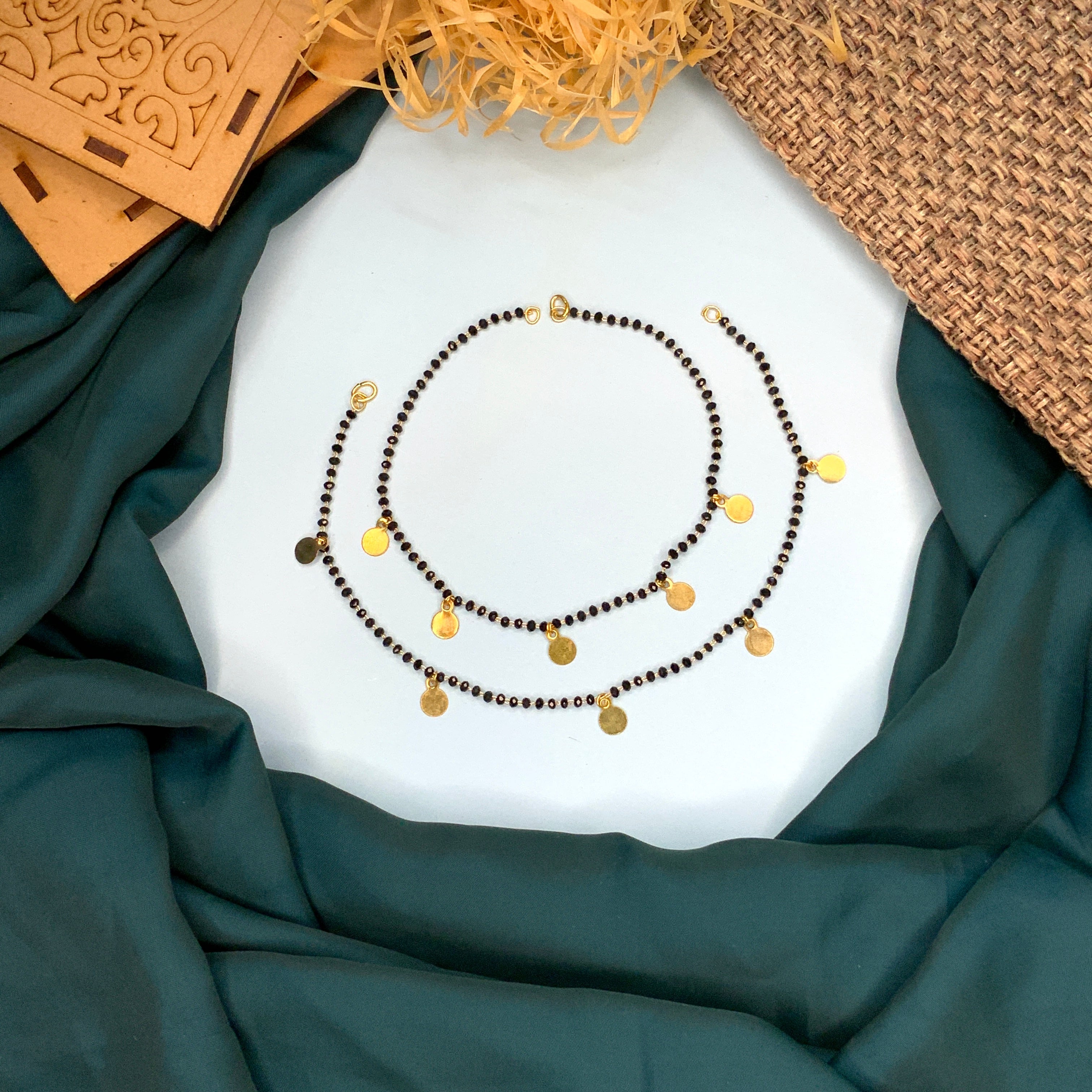 Charming Round Crystal Bead Anklet - Abdesignsjewellery