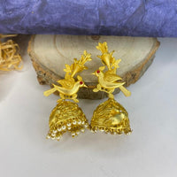 Thumbnail for High Quality Matt Gold Plated Sparrow Jhumka