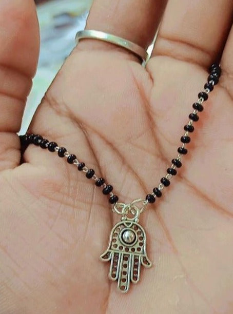 German Silver Oxidised Congress Mangalsutra - Abdesignsjewellery