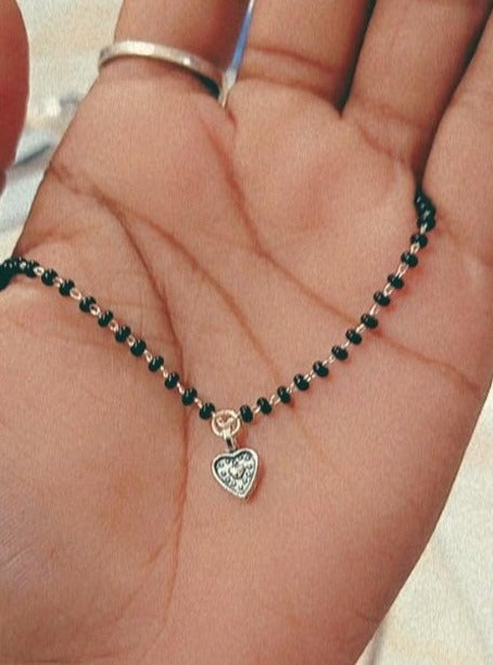 German Silver Oxidised sweetheart Mangalsutra - Abdesignsjewellery