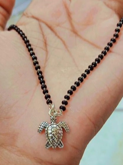 German Silver Oxidise Turtle Mangalsutra - Abdesignsjewellery