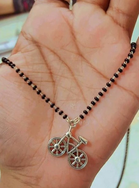 German Silver Oxidise Cycle Mangalsutra - Abdesignsjewellery