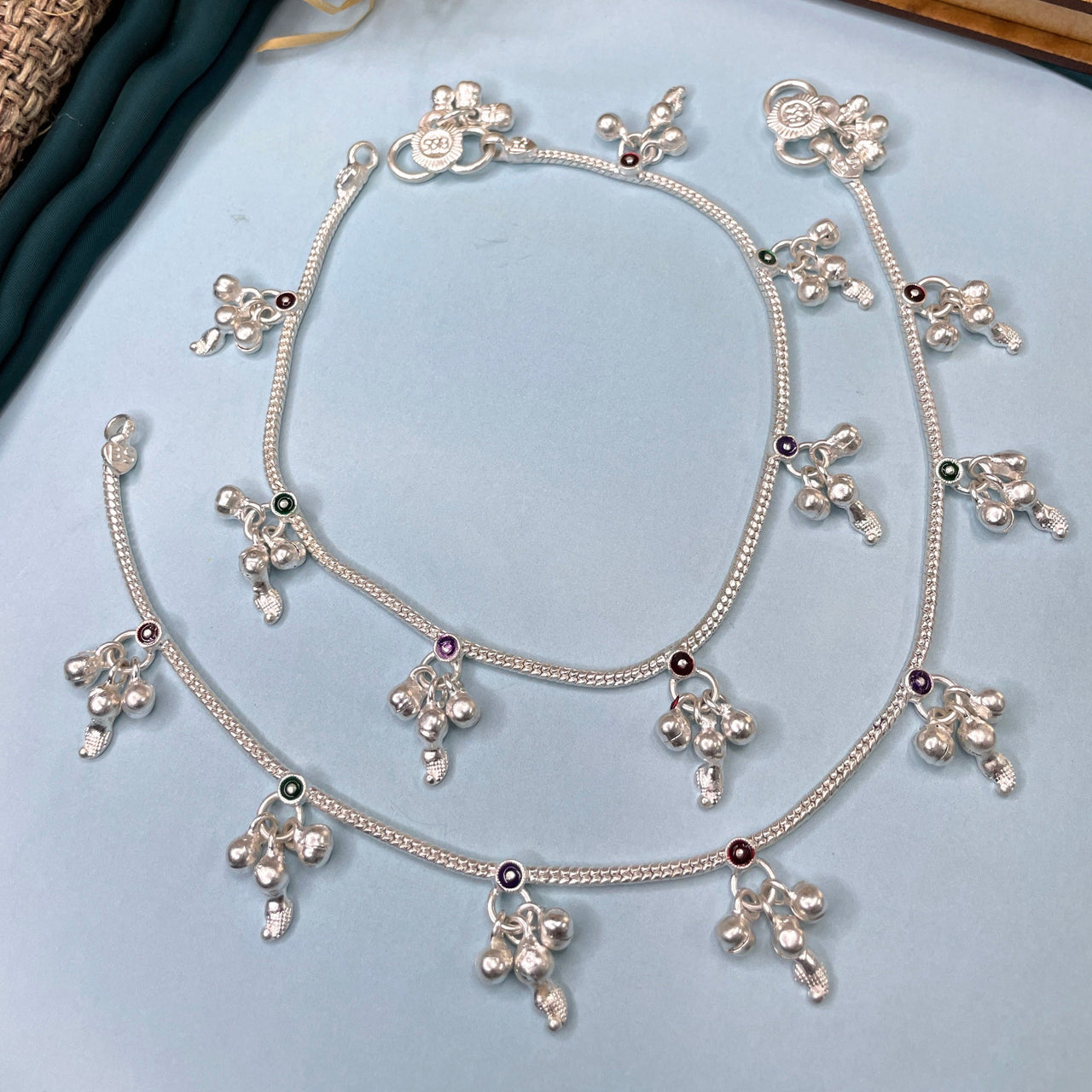 High Quality Gungru Silver Plated Anklet