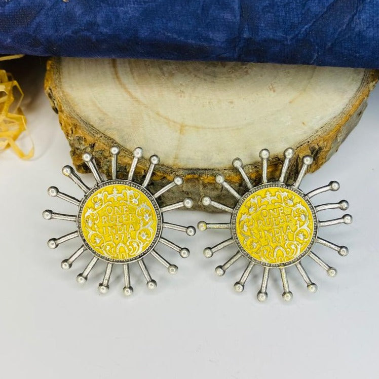 Classic High Quality Matt Gold Coin Style Earring - Abdesignsjewellery