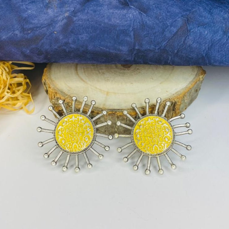 Classic High Quality Matt Gold Coin Style Earring - Abdesignsjewellery