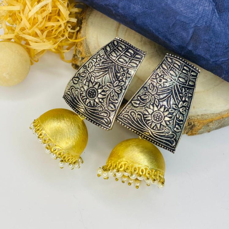 Classic High Quality Matt Gold Plated Jhumka - Abdesignsjewellery