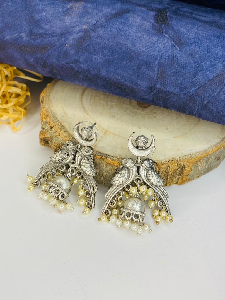 Latest Fusion Silver Plated Parrot Earring
