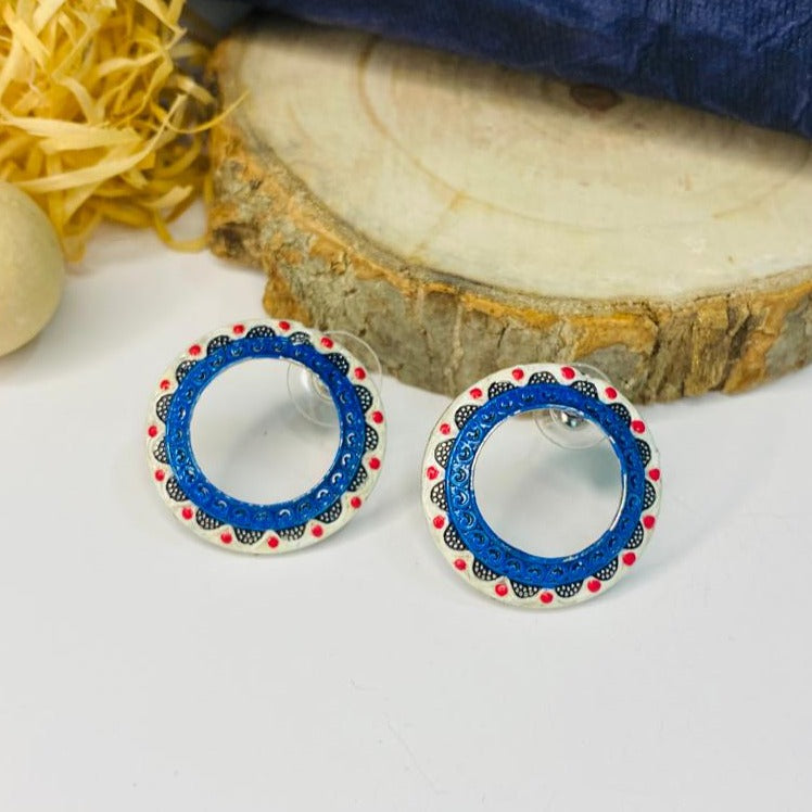 Fusion Blue Flower Ring Earring - Abdesignsjewellery
