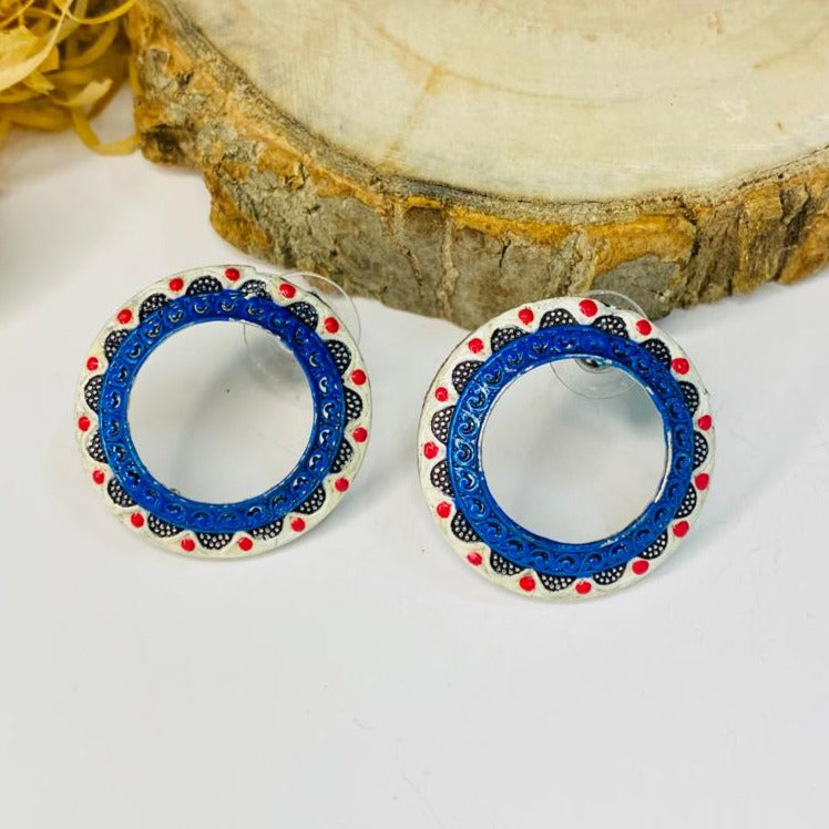 Fusion Blue Flower Ring Earring - Abdesignsjewellery