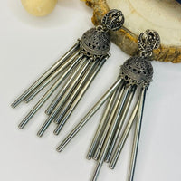 Thumbnail for Classic Long Oxidize Jhumka Earring