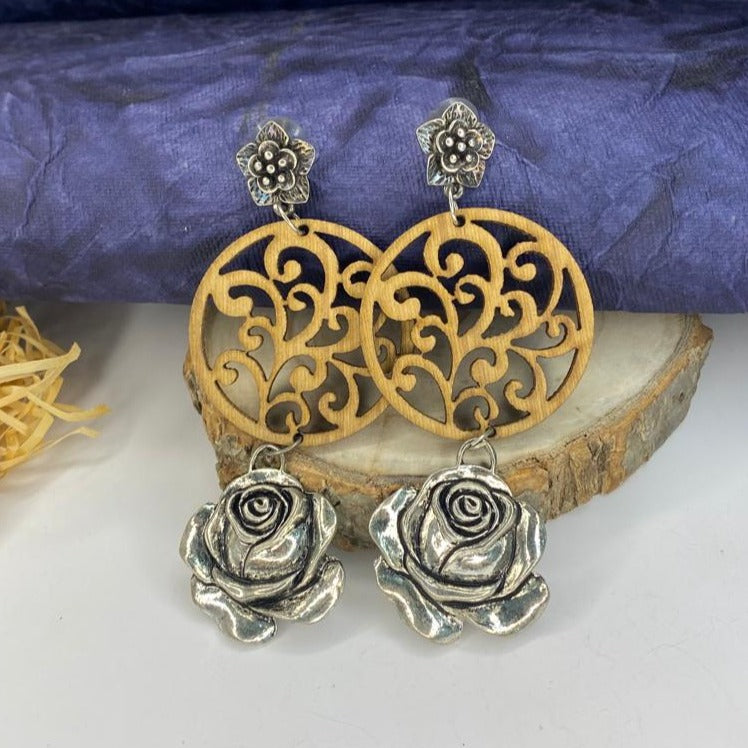 Beautiful Fusion Wooden Earring