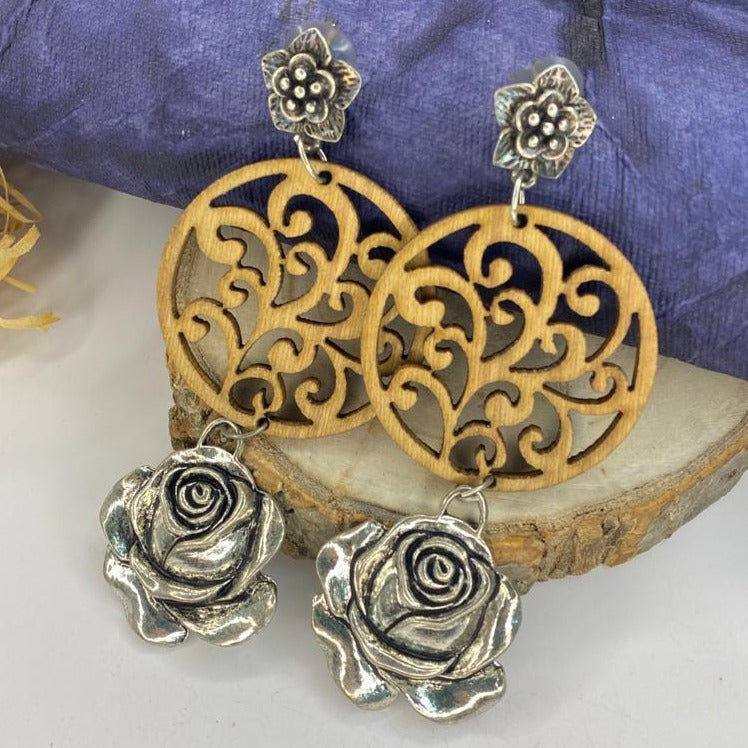 Beautiful Fusion Wooden Earring