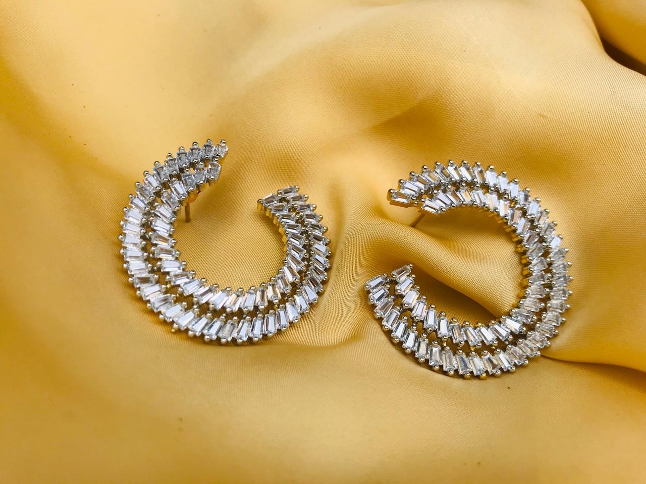 Silver Choki Diamond Earrings