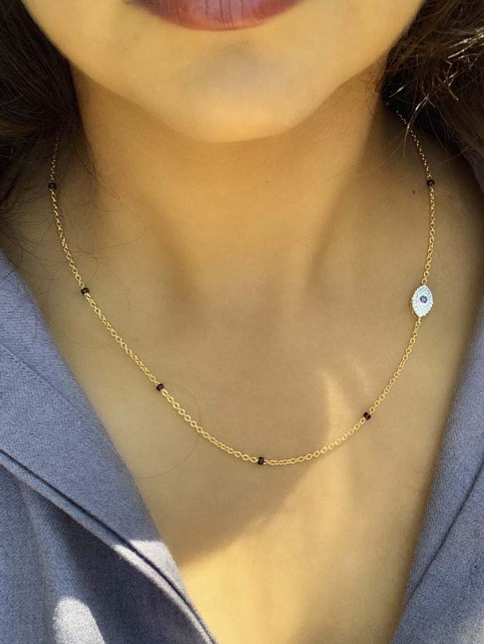 Goodluck Evil Eye Gold Plated Mangalsutra - Abdesignsjewellery