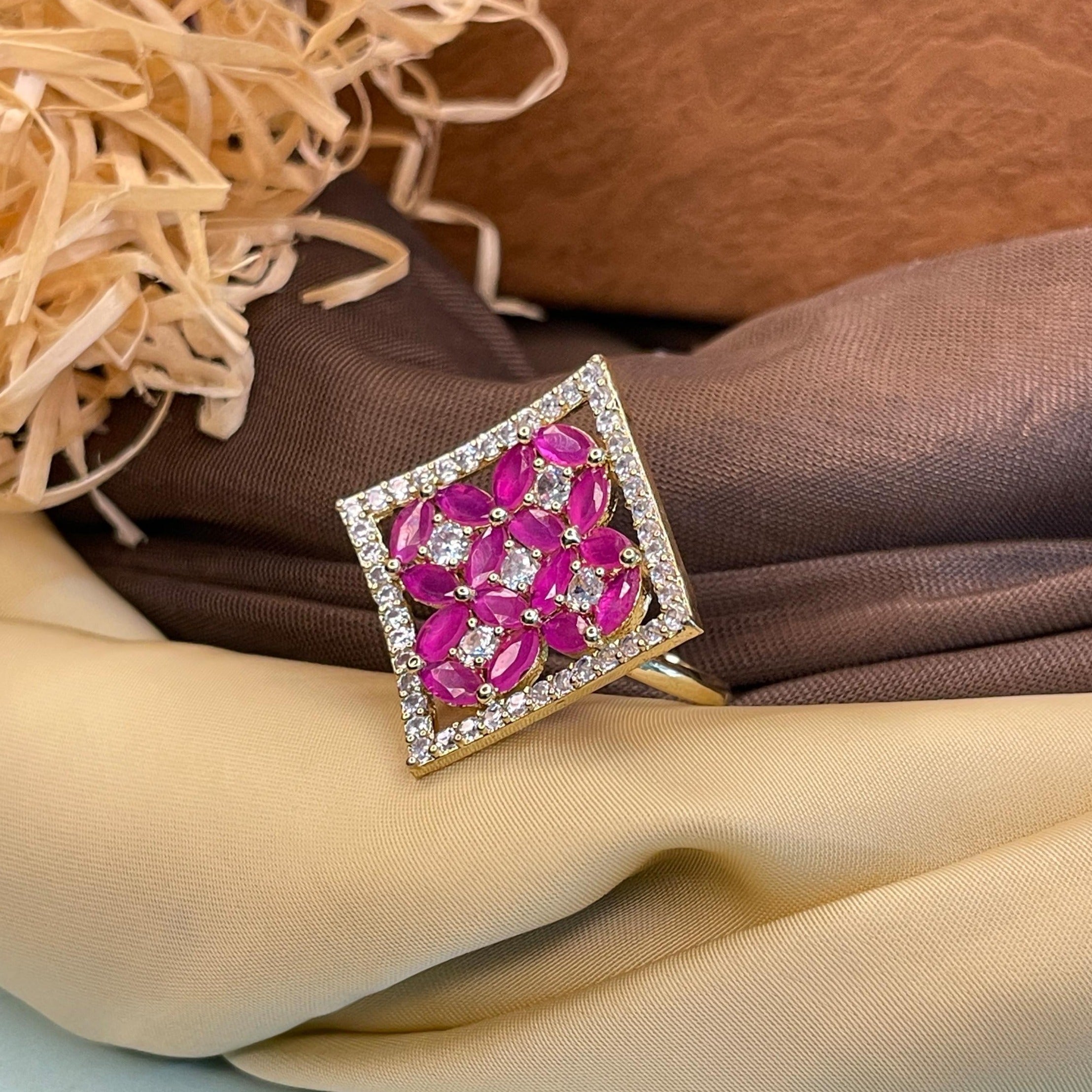 Lovely Square Diamond Ring