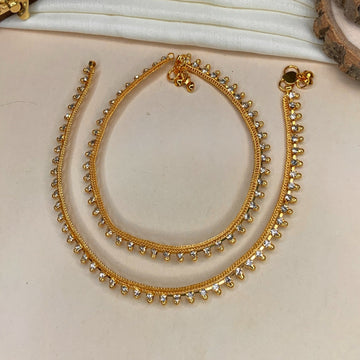 BEAUTIFUL GOLD PLATED DIAMOND ANKLET - Abdesignsjewellery