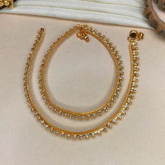 BEAUTIFUL GOLD PLATED DIAMOND ANKLET