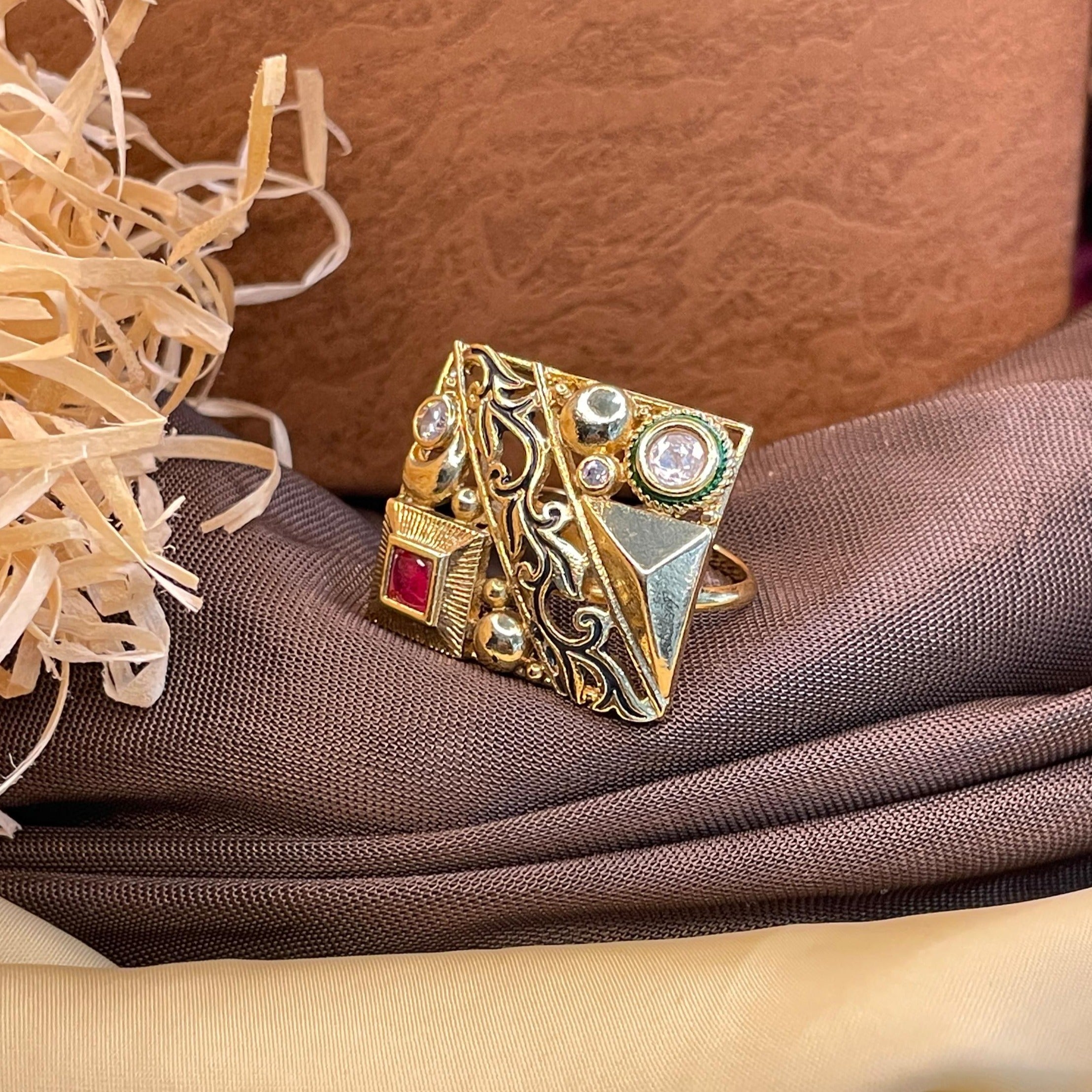 Antique Square Shape Diamond Fancy Ring - Abdesignsjewellery