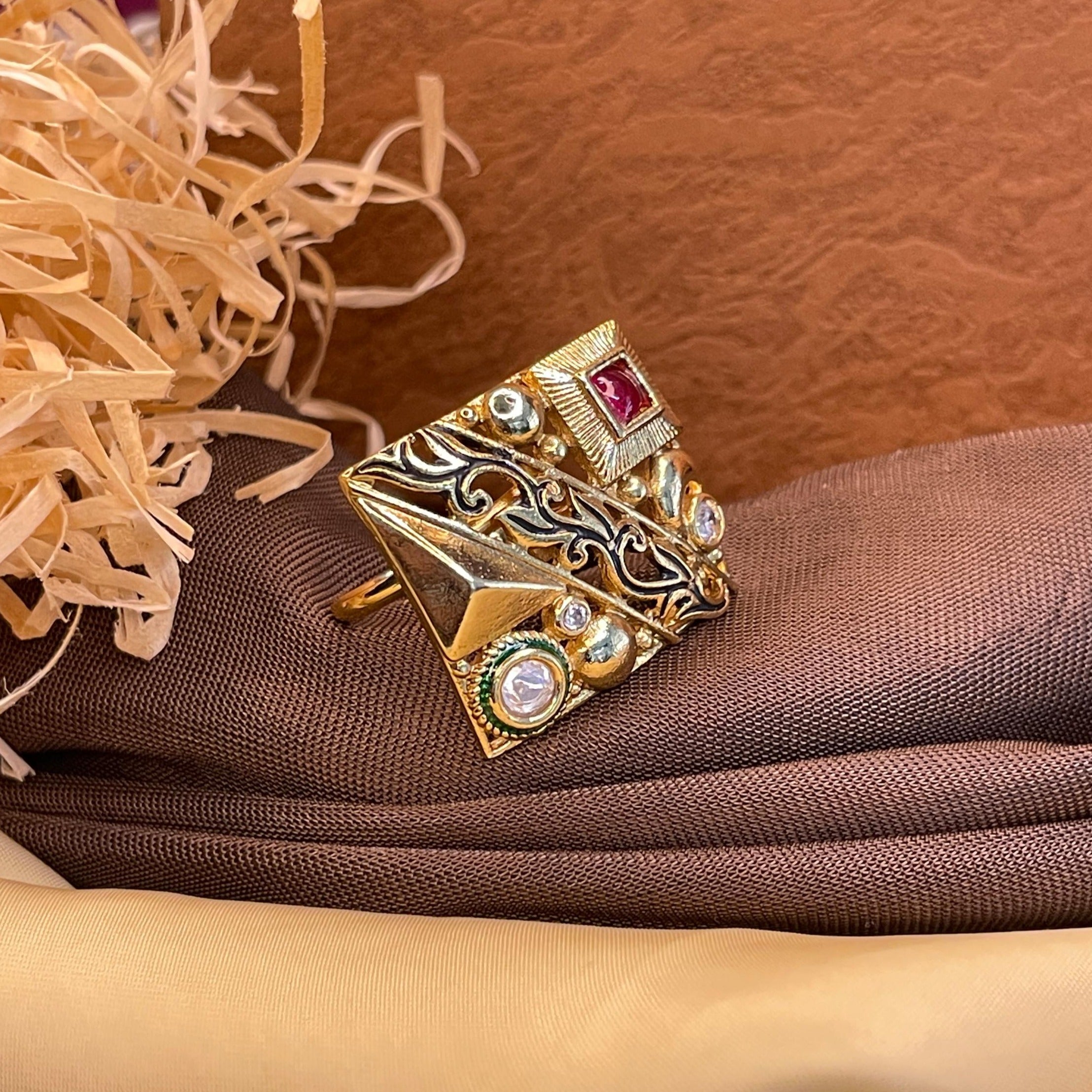 Antique Square Shape Diamond Fancy Ring - Abdesignsjewellery