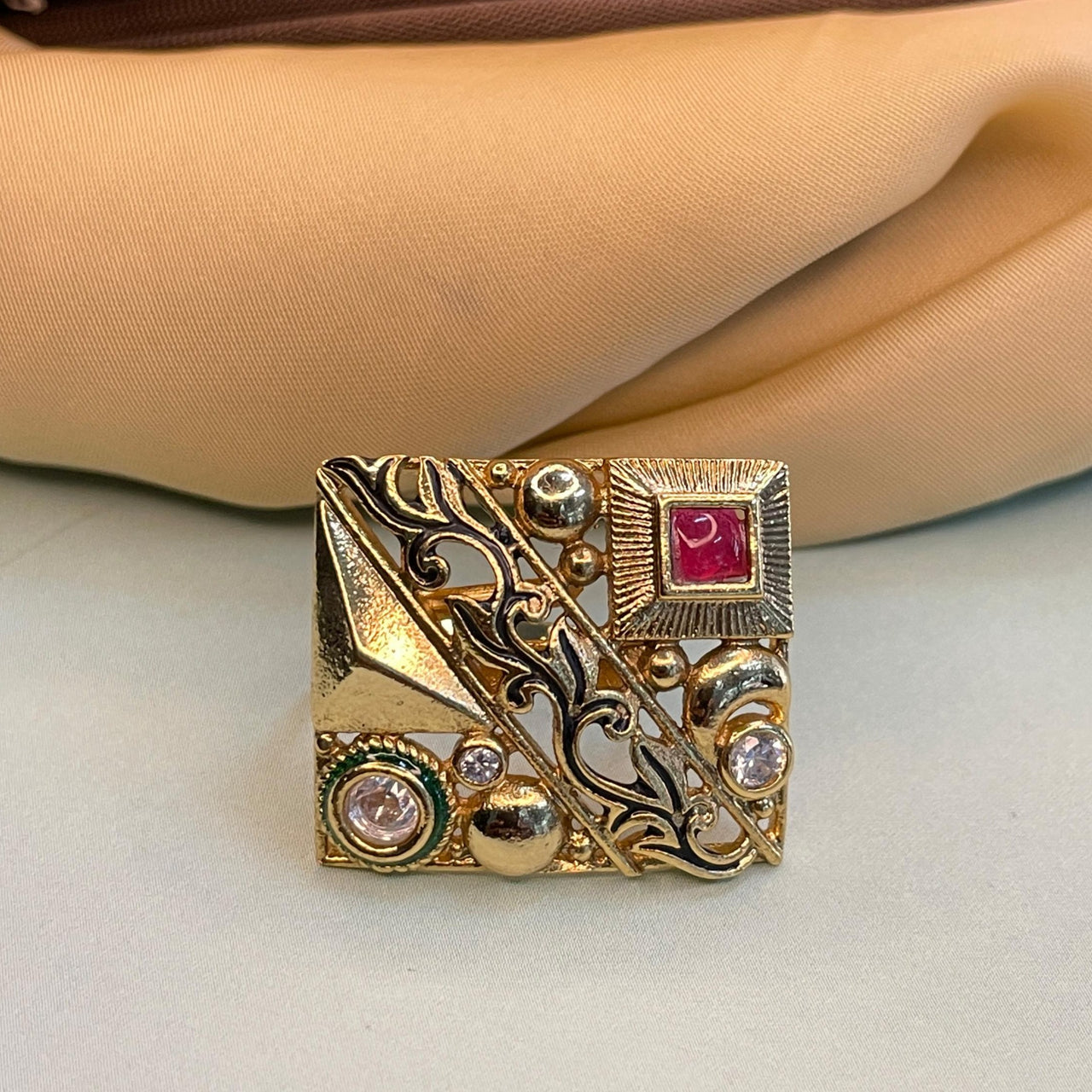 Antique Square Shape Diamond Fancy Ring - Abdesignsjewellery