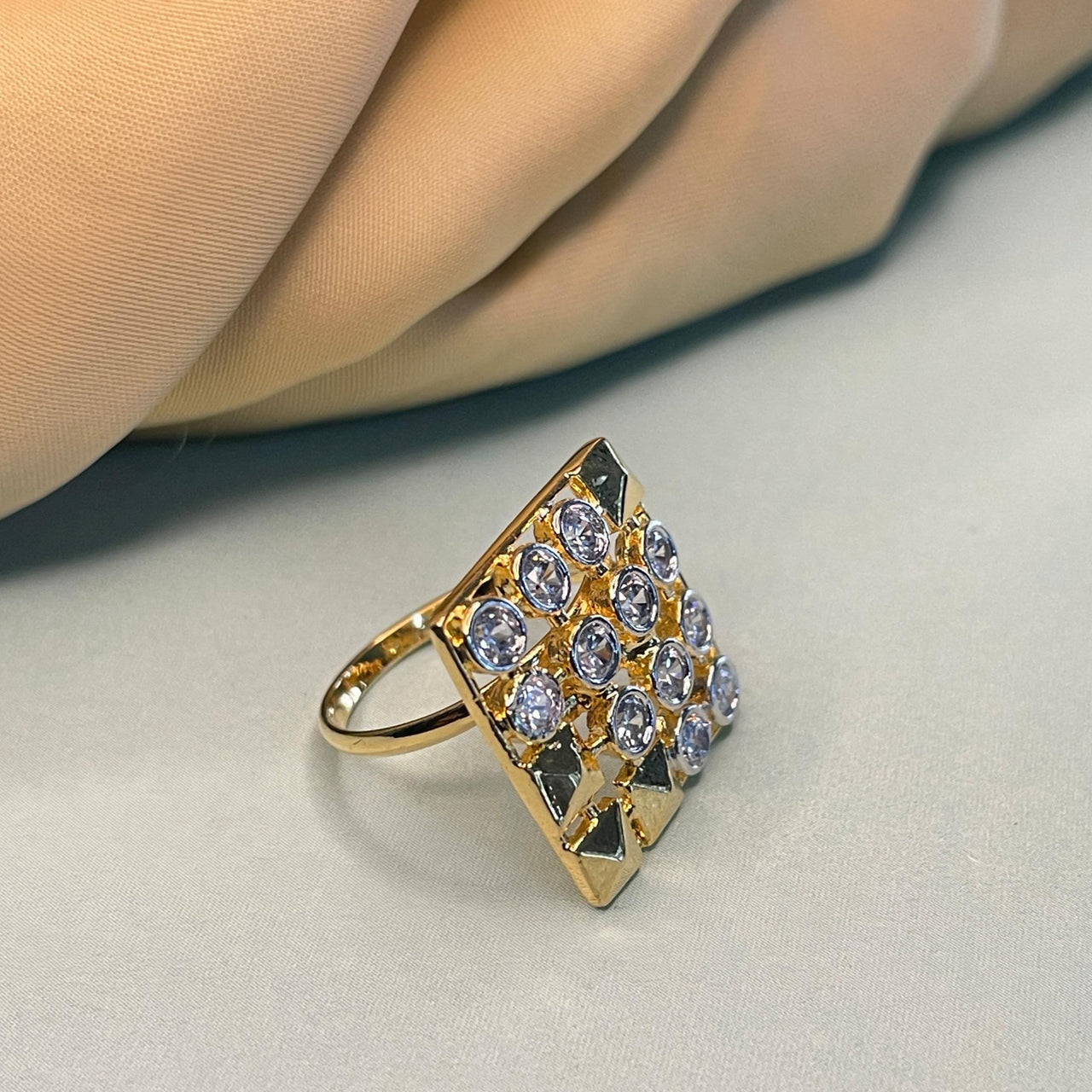 Antique Square Diamond Fancy Ring