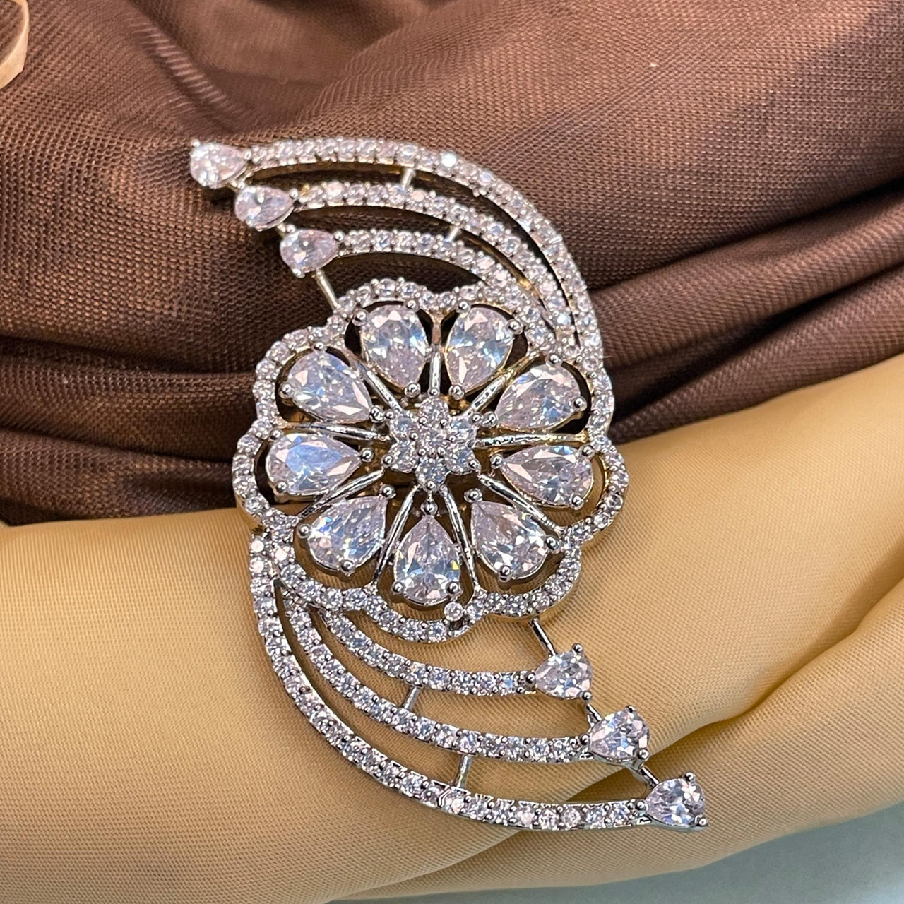Oversized Choki American Diamond Floral Rings