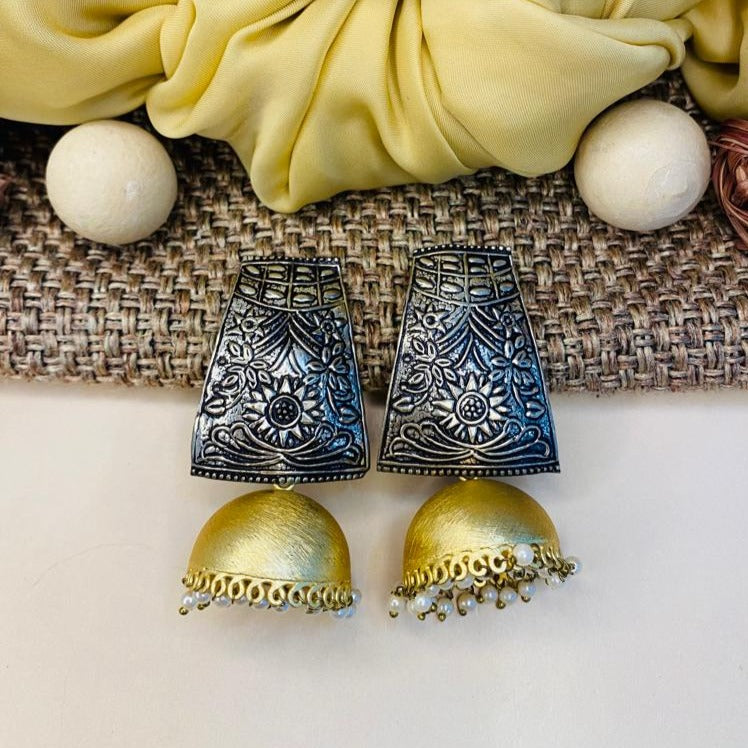 Classic High Quality Matt Gold Plated Jhumka - Abdesignsjewellery